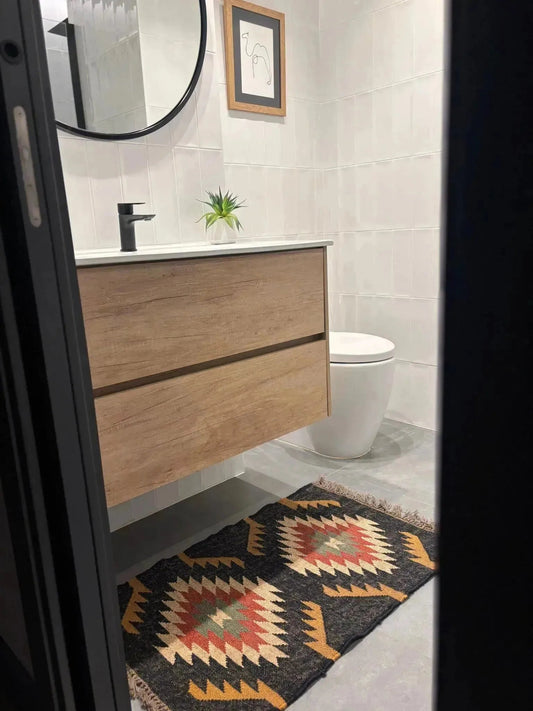 Alfombras kilim pequeñas, artesanales en yute y lana, en fibras naturales