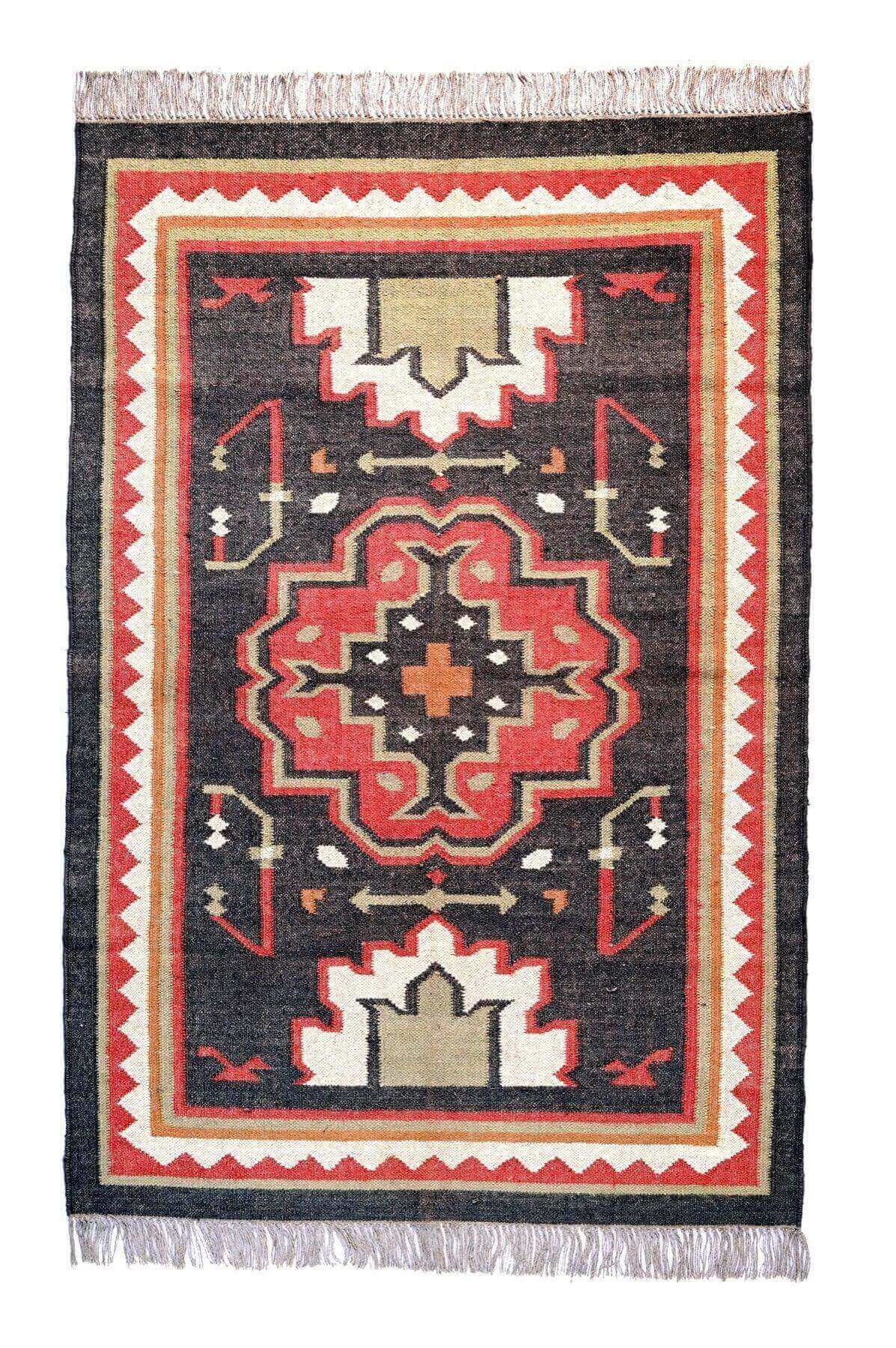 alfombra kilim multicolor étnica, hecha a mano, tienda online alfombras y kilims 