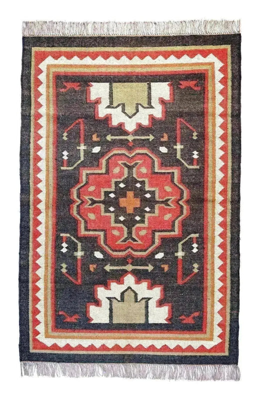 alfombra kilim multicolor étnica, hecha a mano, tienda online alfombras y kilims 