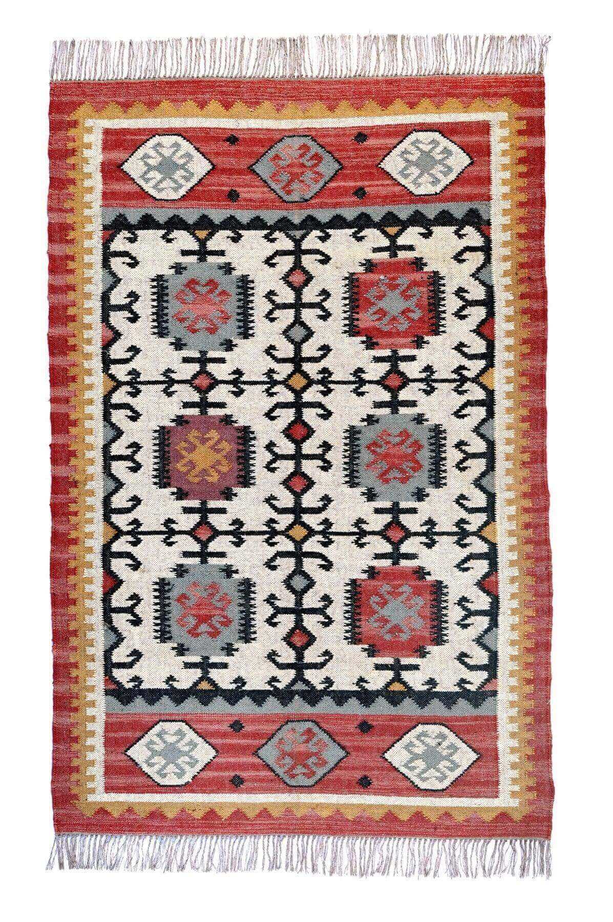 alfombra kilim multicolor étnica, hecha a mano, tienda online alfombras y kilims 