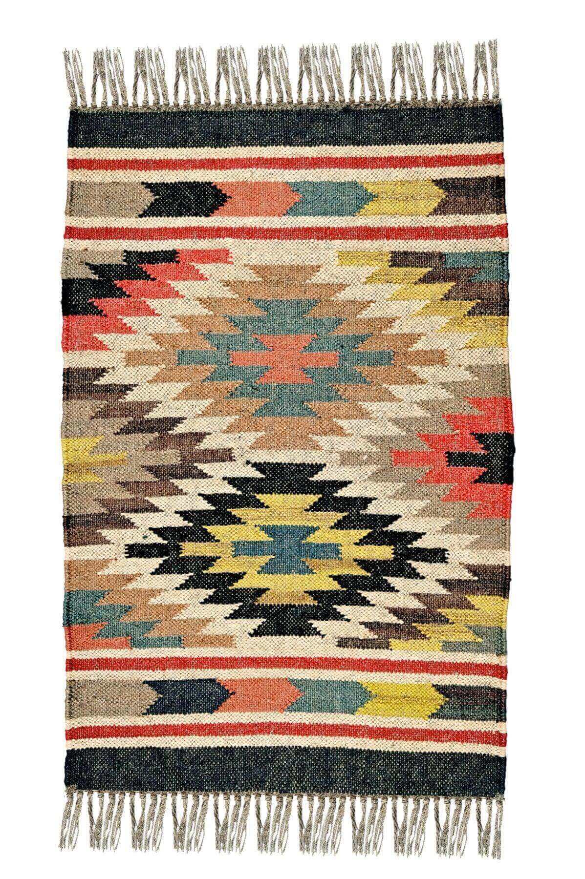 Alfombra tipo kilim, kilims tejidos a mano en yute y lana. Alfombras Kilim modernos, Alfombras en fibras naturales.