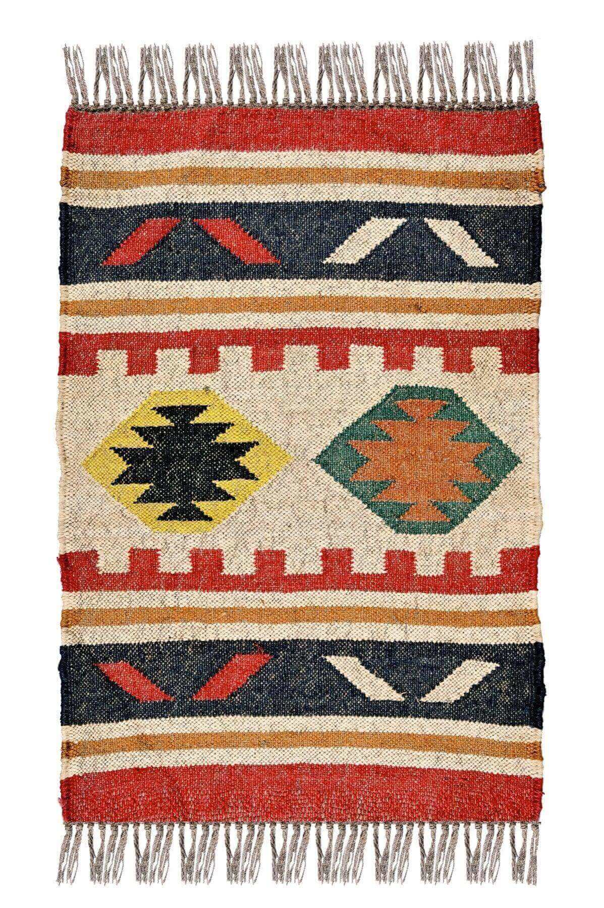 Alfombra tipo kilim, kilims tejidos a mano en yute y lana. Alfombras Kilim modernos, Alfombras en fibras naturales.