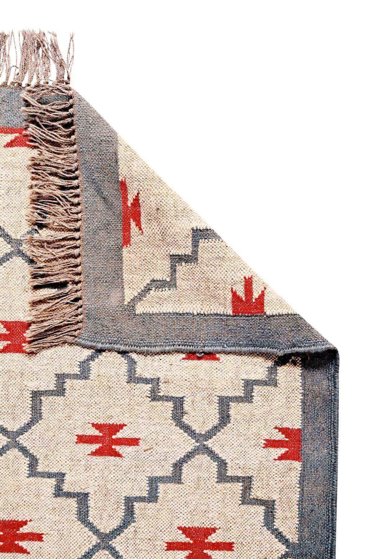 alfombra kilim de pasillo, de lana y yute, multicolor, motivos étnicos, modernos, contemporáneos y geométricos