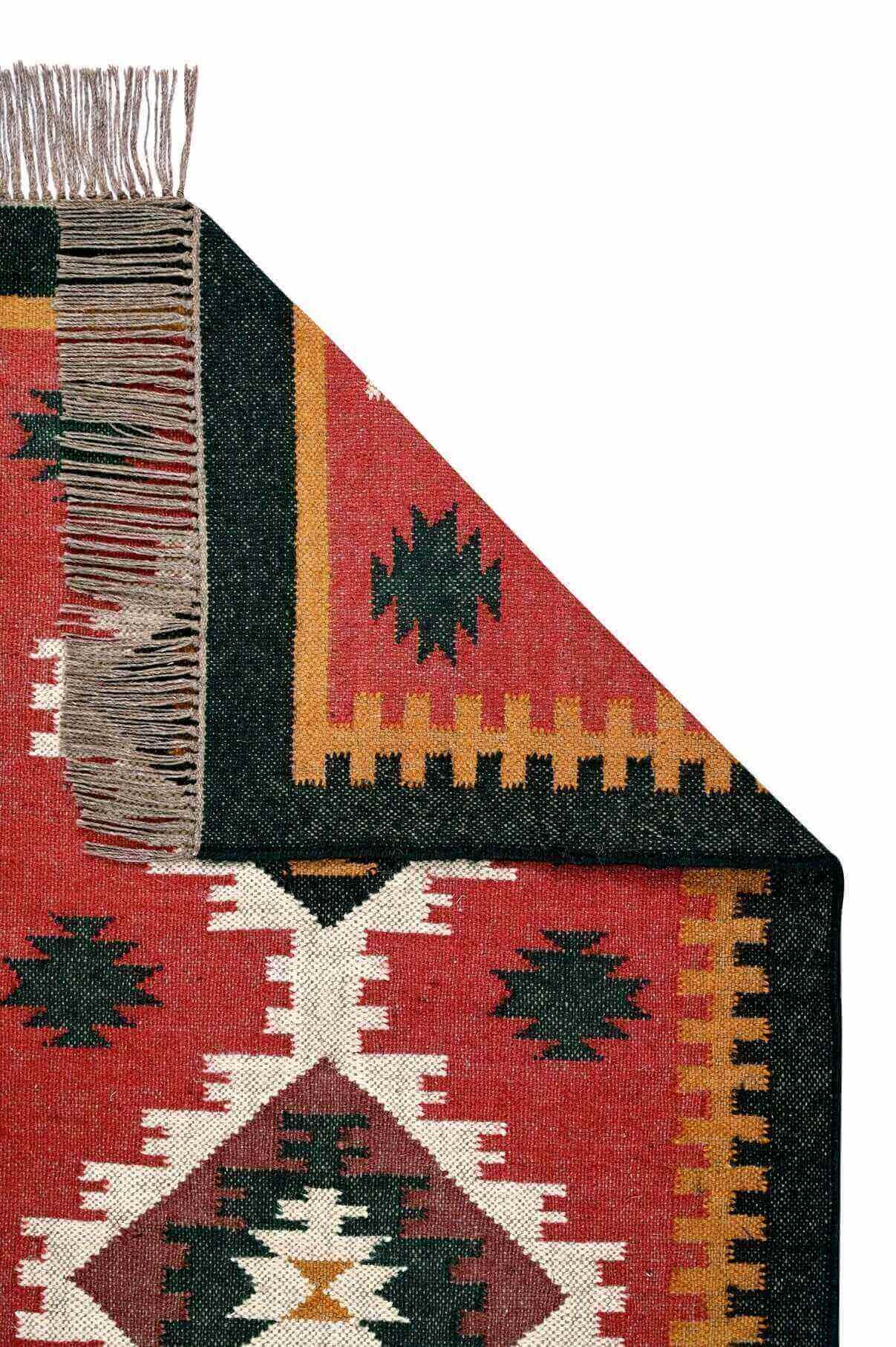 alfombra kilim de yute y lana, alfombra de fibras naturales