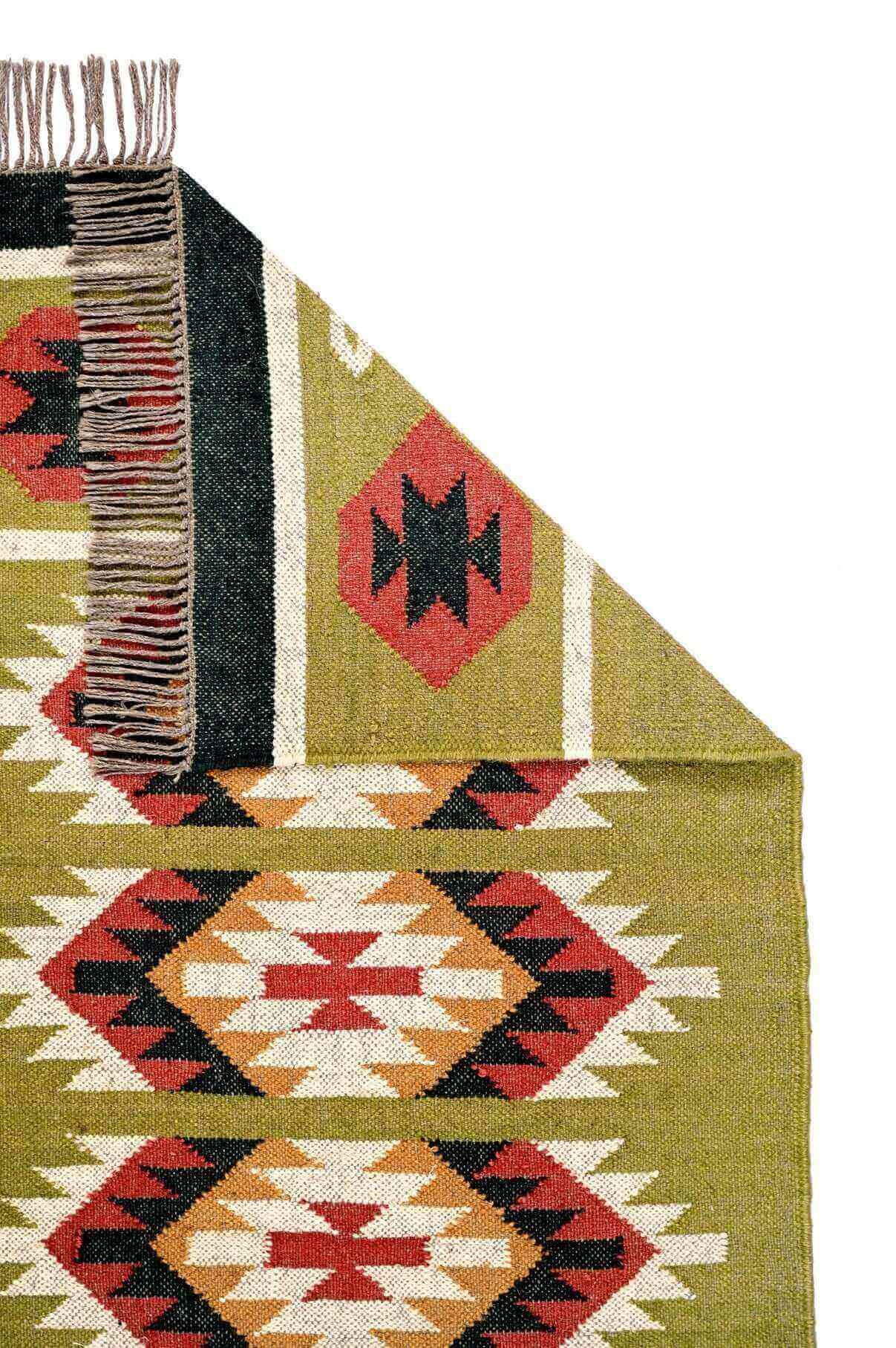 alfombra kilim pasillo de yute y lana, alfombra de fibras naturales