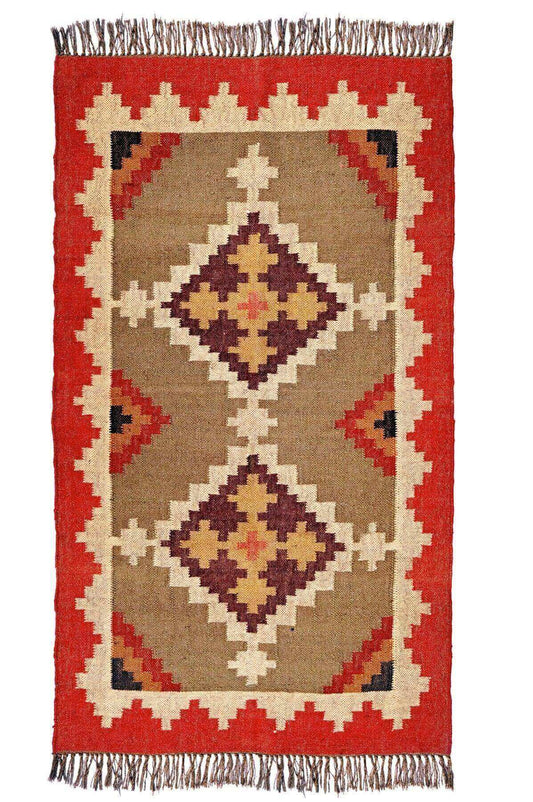 alfombra kilim, de lana y yute, kilims hechos a mano en fibras sostenibles. Más de 400 modelos, más de 35 medidas.