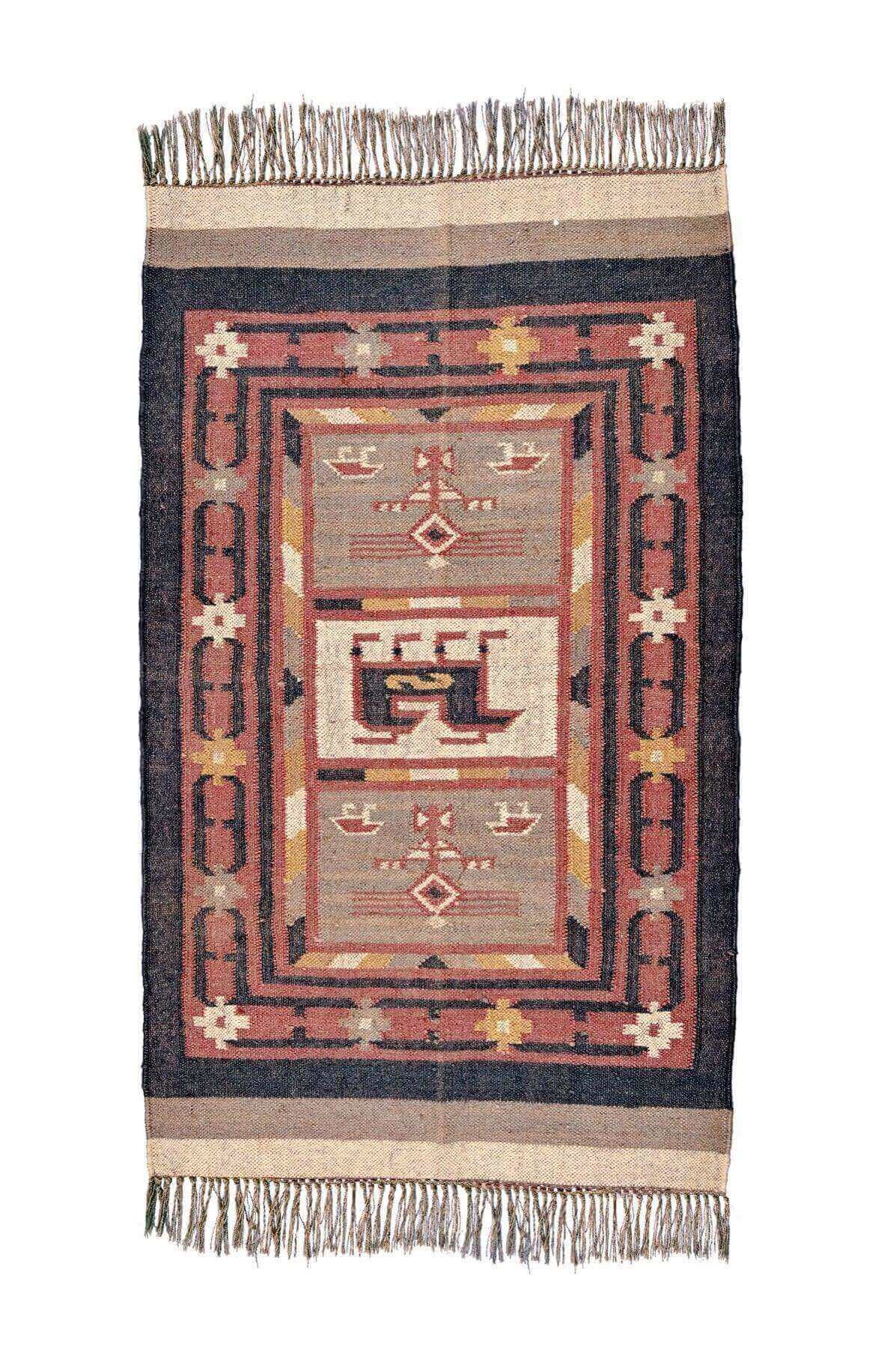 alfombra kilim, de lana y yute, kilims hechos a mano en fibras sostenibles. Más de 400 modelos, más de 35 medidas.