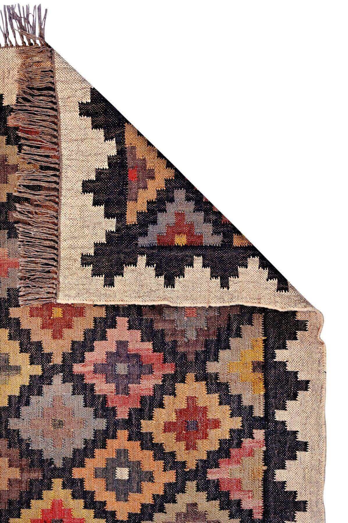 alfombra kilim, de lana y yute, kilims hechos a mano en fibras sostenibles. Más de 400 modelos, más de 35 medidas.