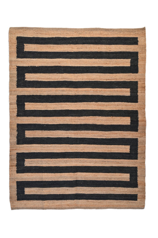 alfombra kilim yute natural, 180x240cms, hecha a mano en fibras naturales.