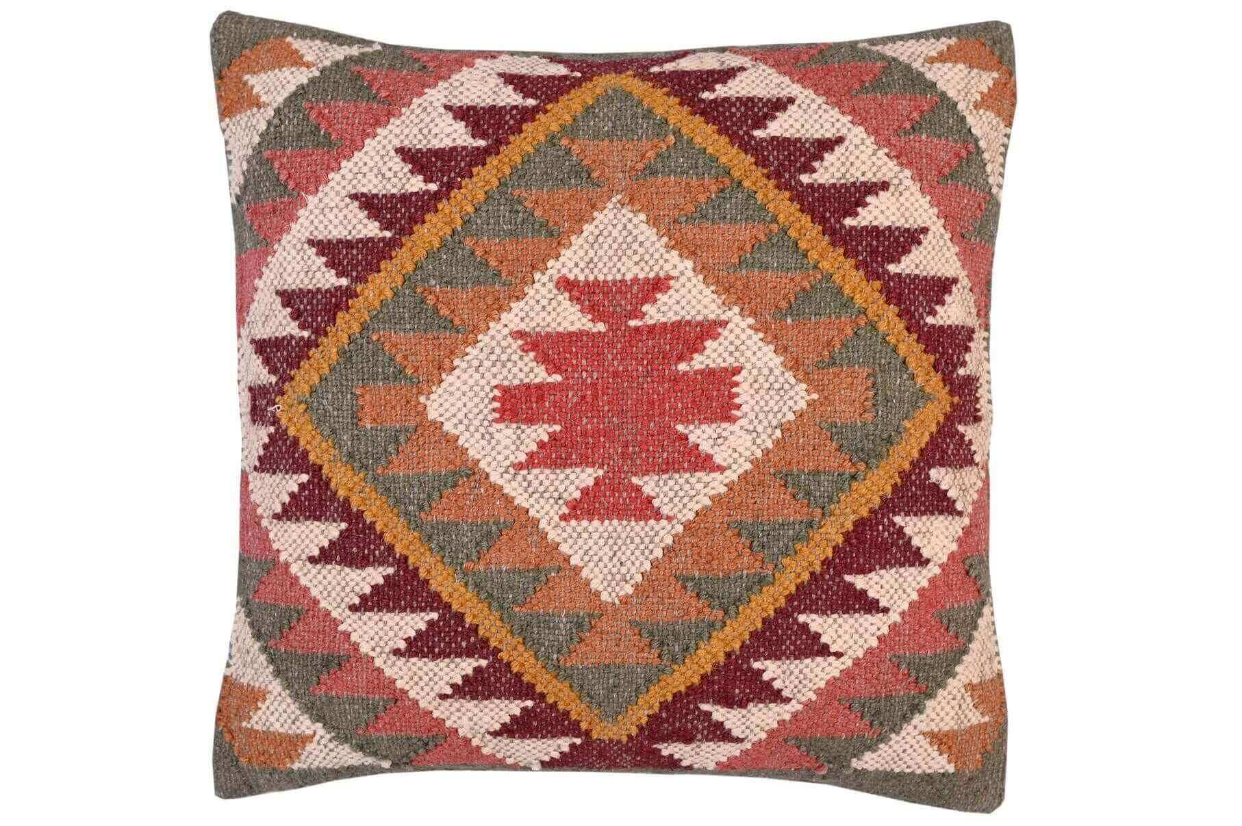 funda de cojin kilim yute y lana, 45x45, cojines kilim, cojines kilims