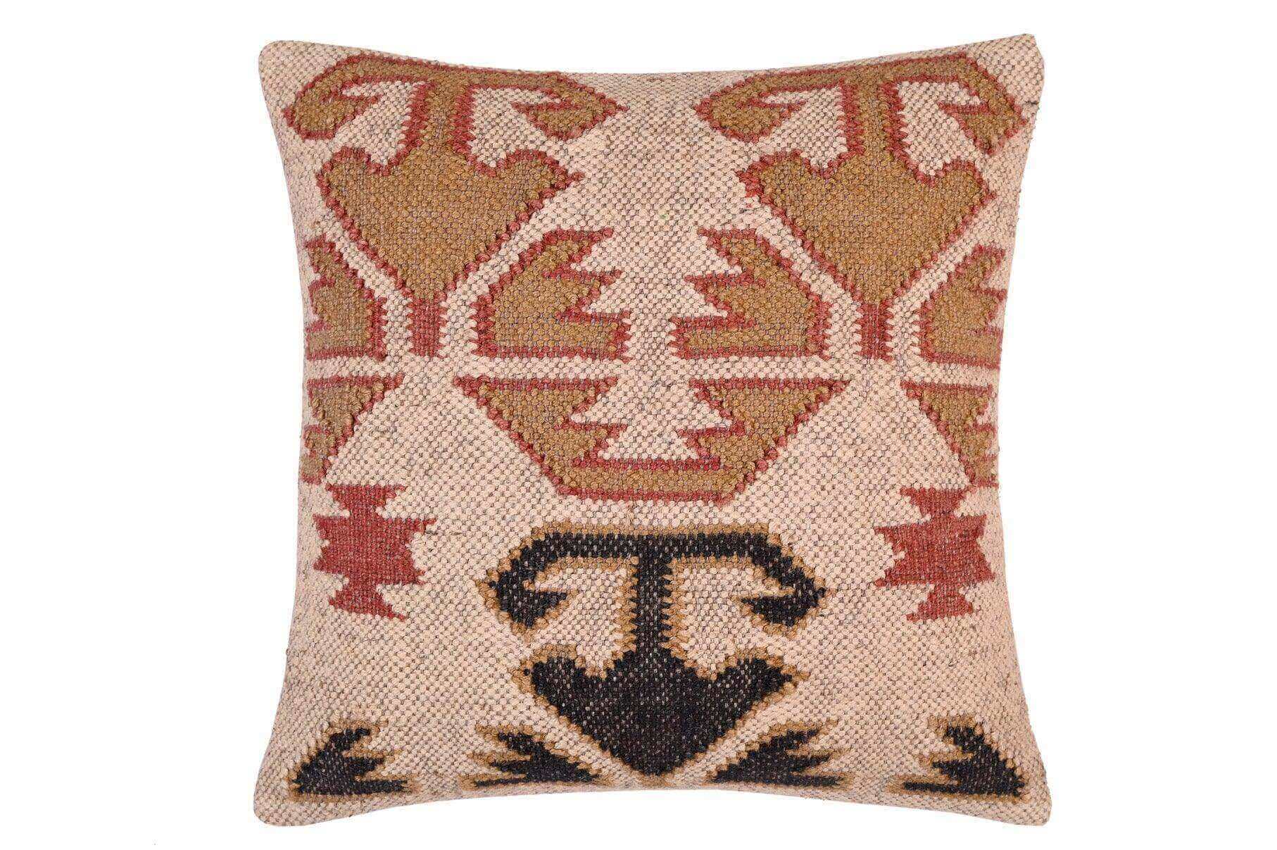 funda de cojin kilim yute y lana, 45x45, cojines kilim, cojines kilims